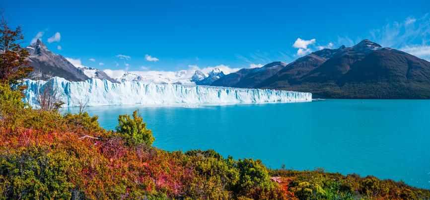 Panorama del ghiacciaio Perito Moreno in Patagonia