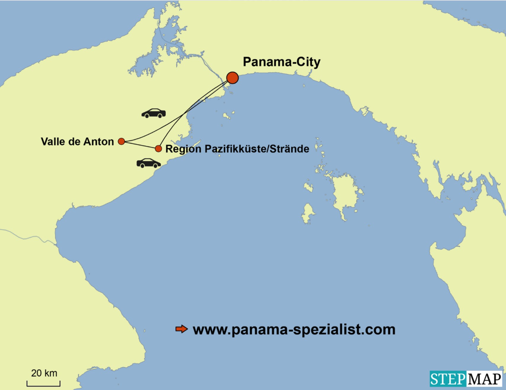 Landkarte Vorprogramm Panama