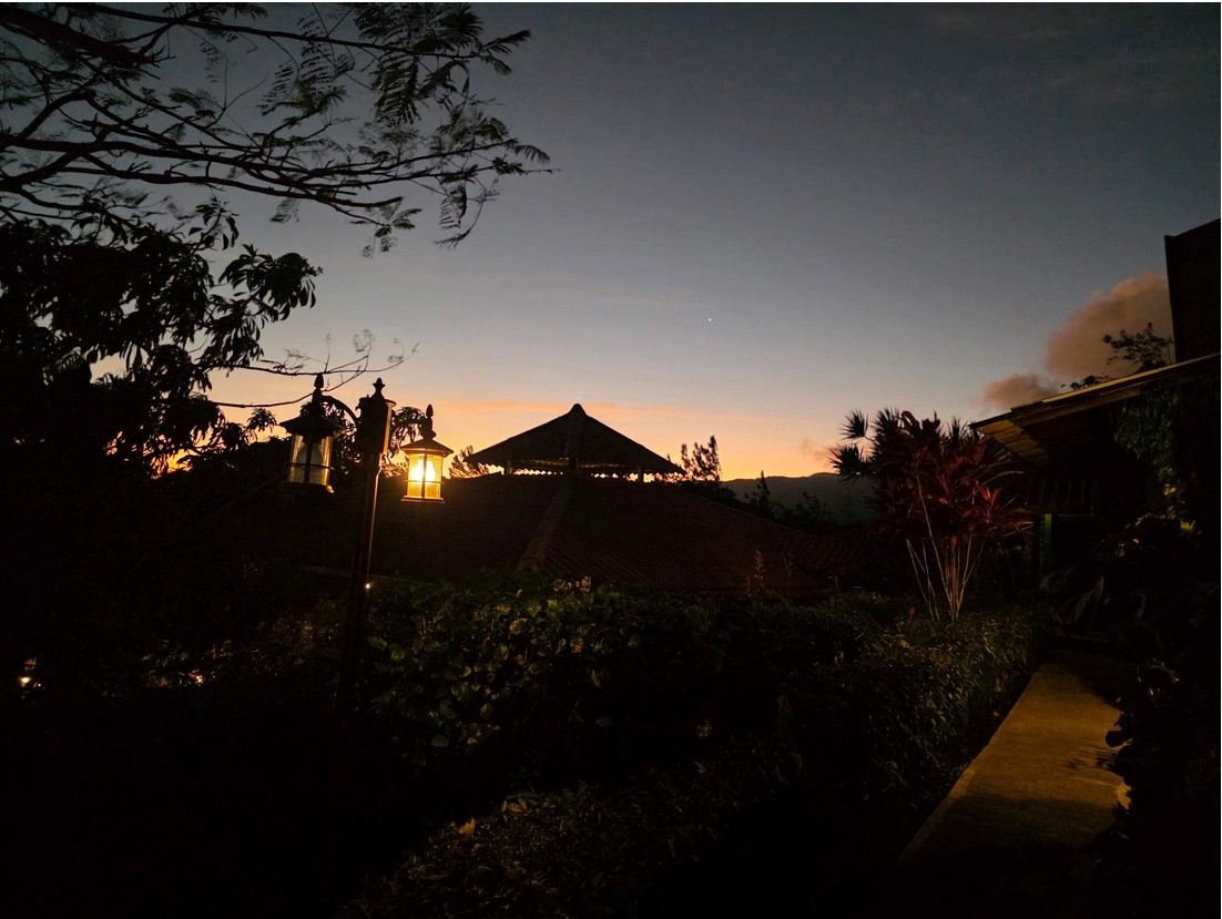 at night Golden Frog Inn Hotel