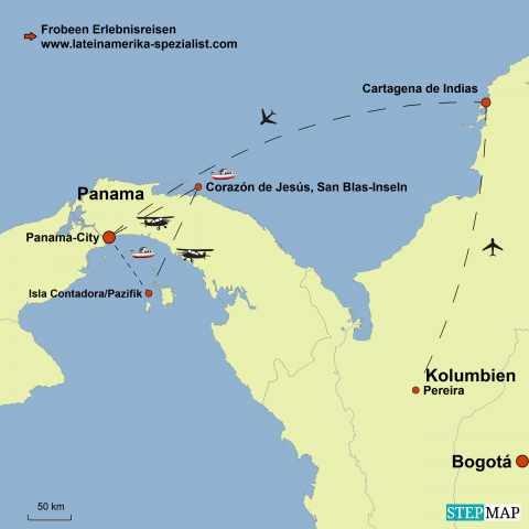 StepMap Karte Kolumbien Panama Karte