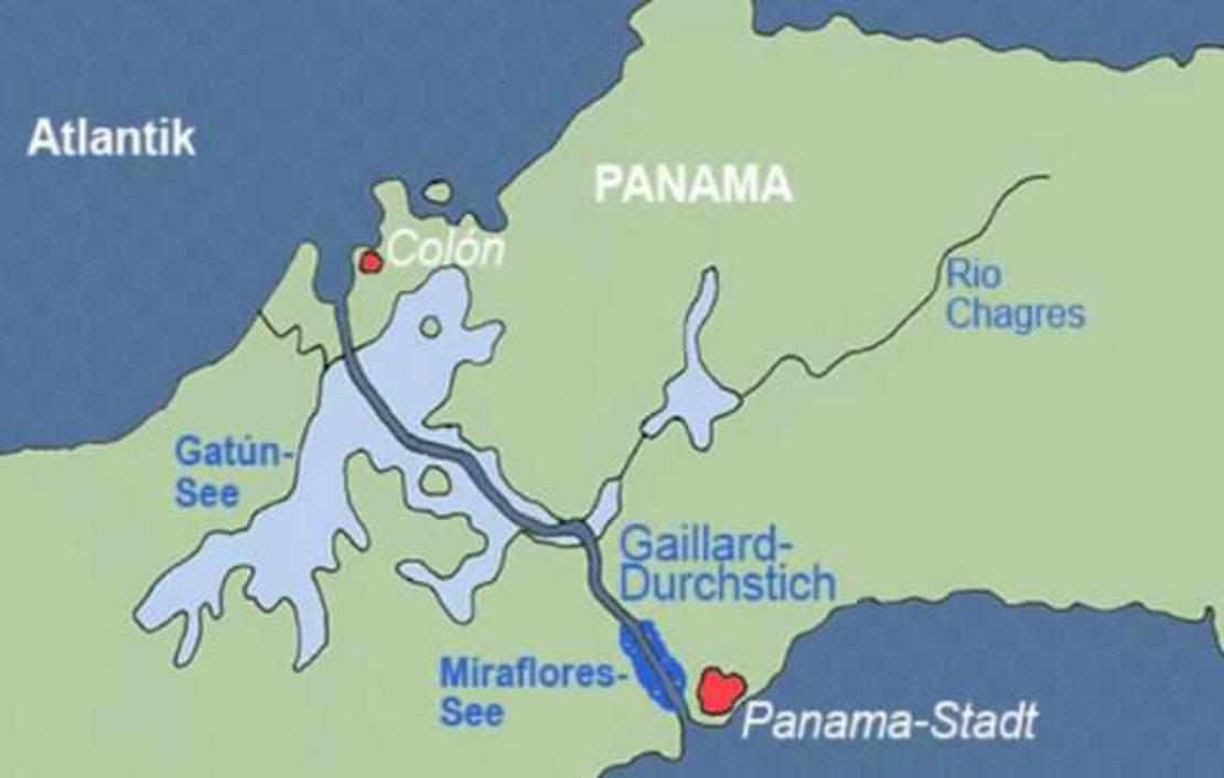 第 8 天巴拿马运河地图