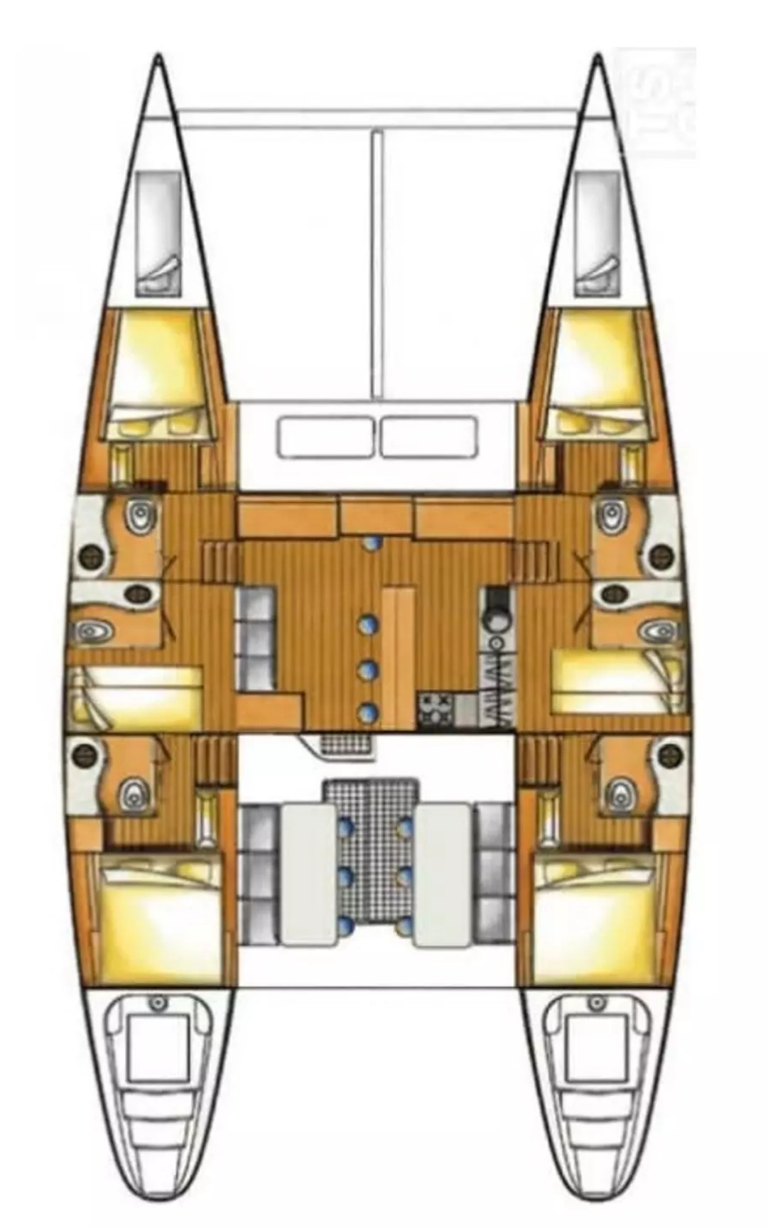 San Blas Grundriss Katamaran