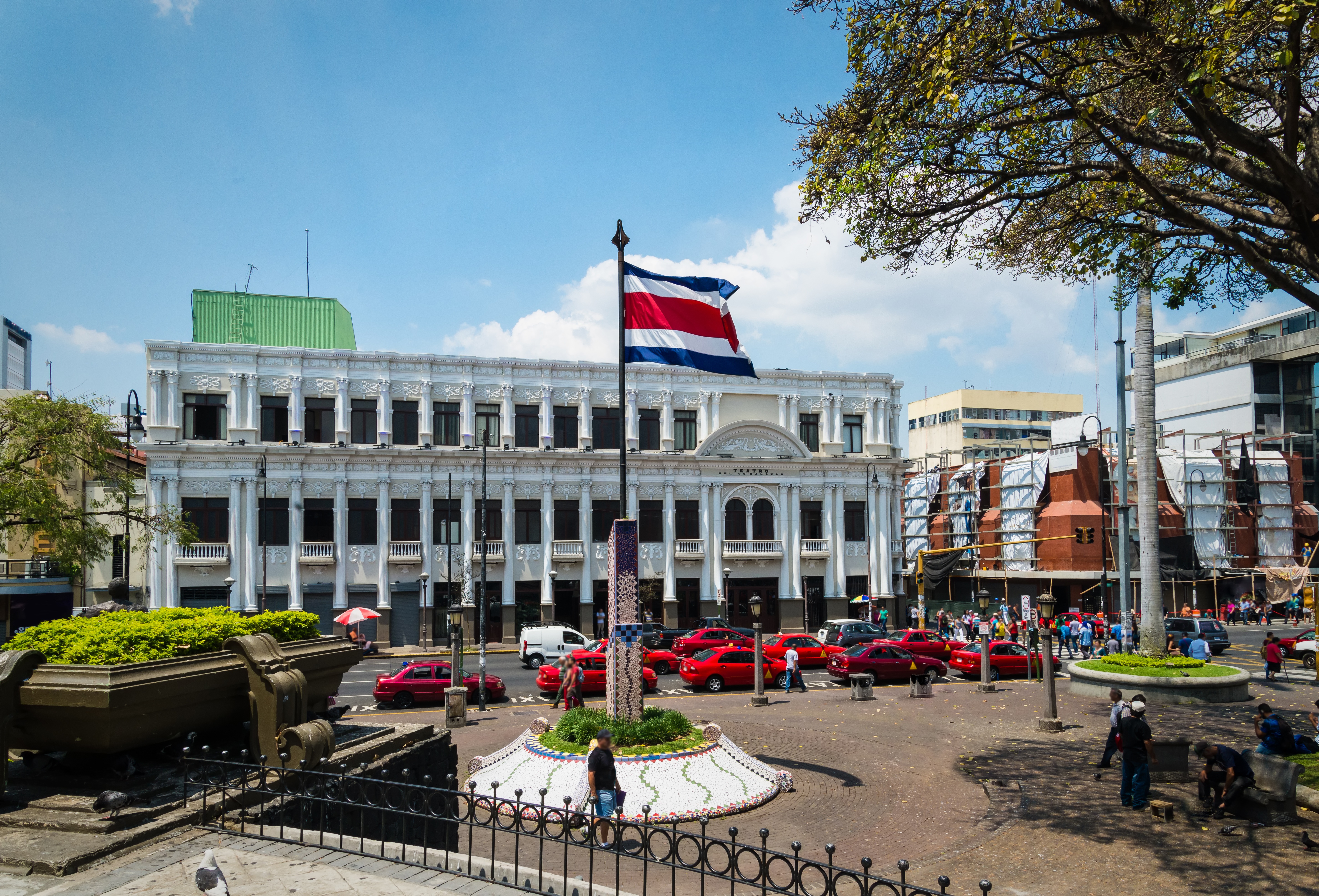 San Jose Costa Rica Strassenbild mit Flagge