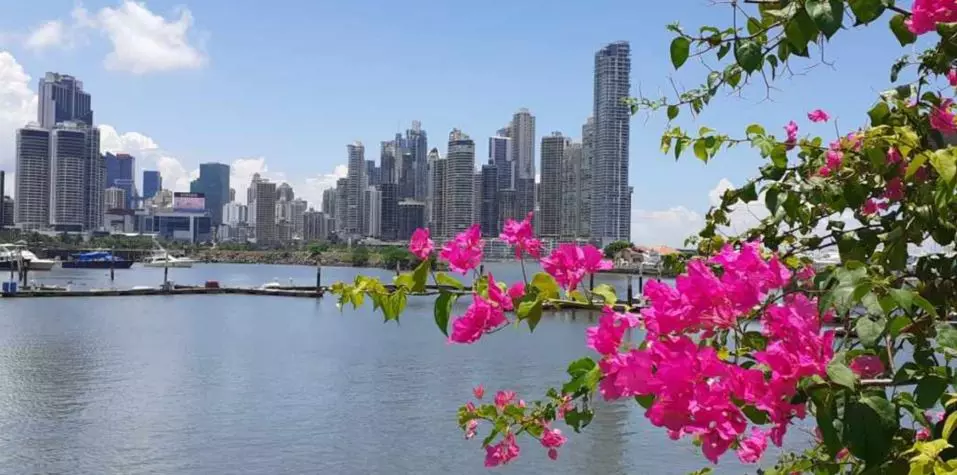 blick zum modernen part von panama city panama reise