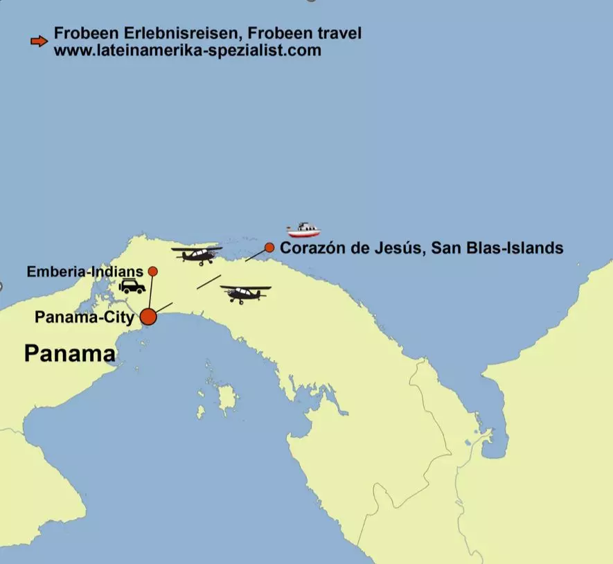 mappa grafica del viaggio panama